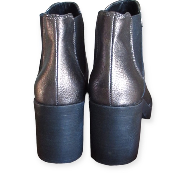 Perla Formentini Nucleo Leather Boots In Gunmetal - Picture 6 of 11